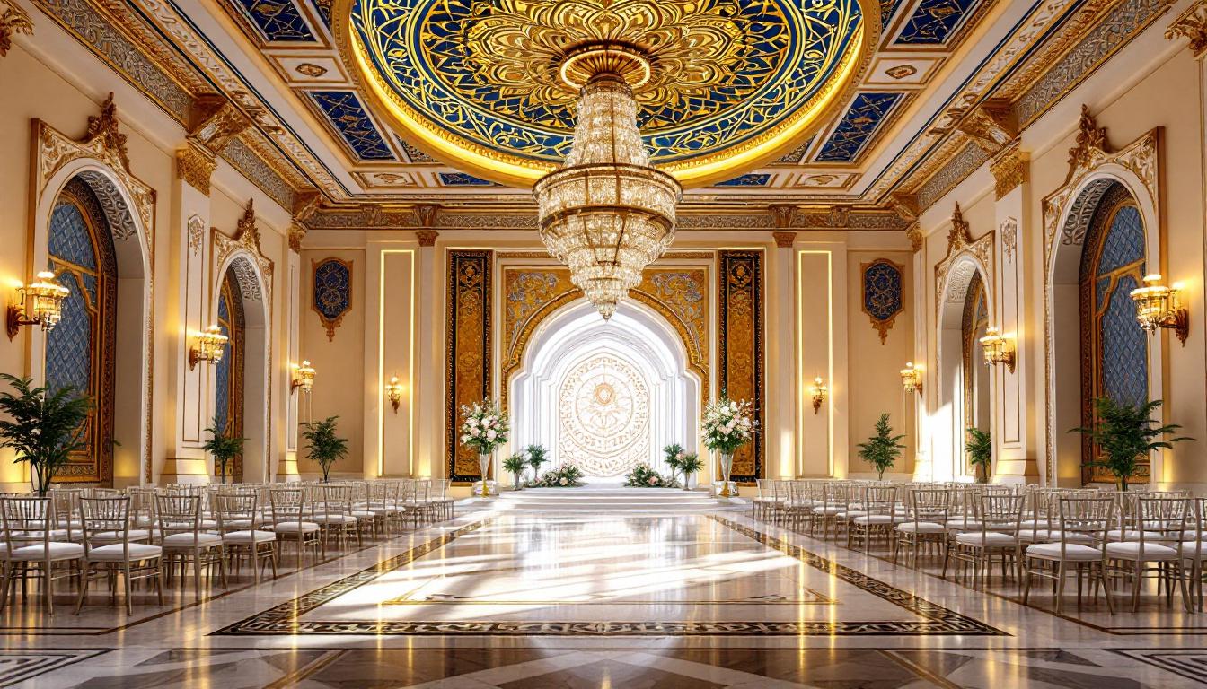 Salle de réception orientale chic avec grande capacité pour mariage