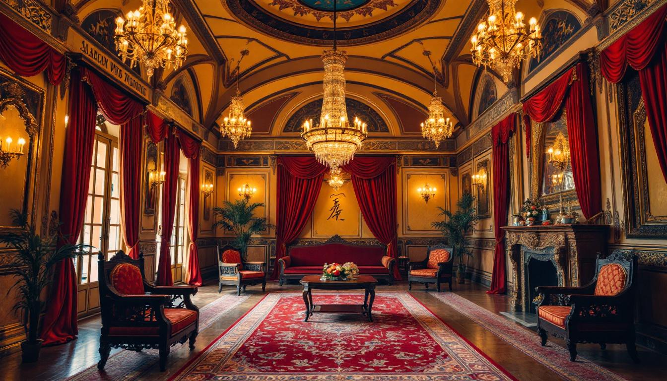 Salle de mariage orientale décorée à Bron avec décorations traditionnelles
