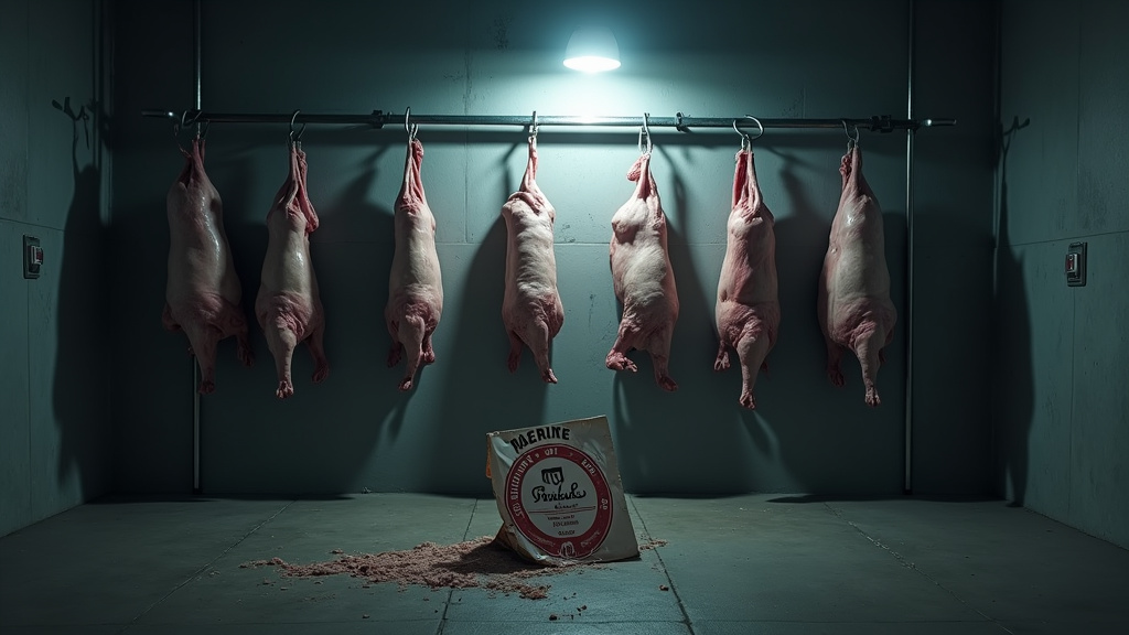 Enseigne fermée d'une boucherie halal à Bobigny