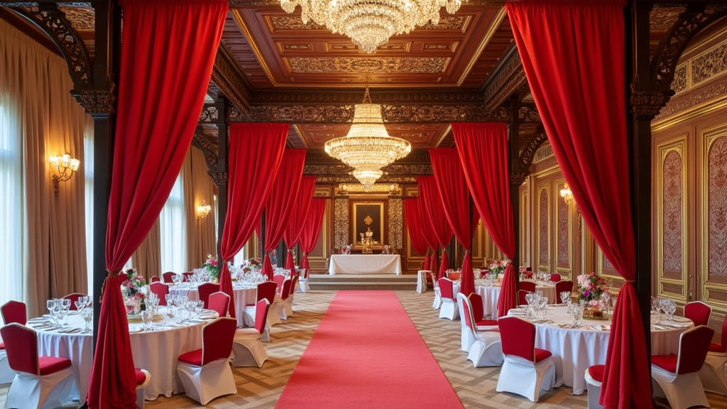 Décoration orientale avec trônes dorés pour mariage à Lyon