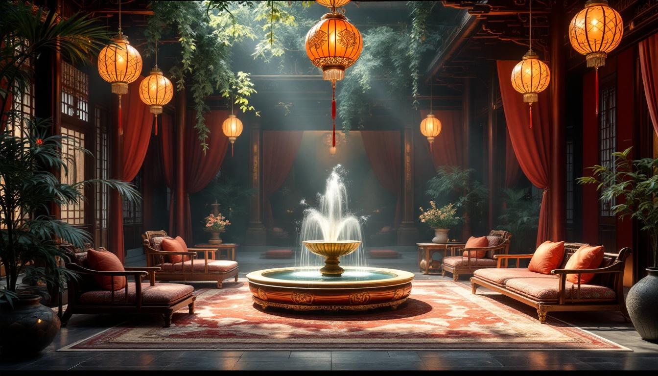 Décoration orientale féerique pour mariage avec trônes et voilages