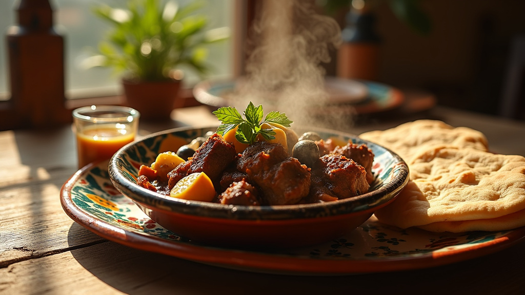 Plat gastronomique halal présenté dans un restaurant chic de Nice