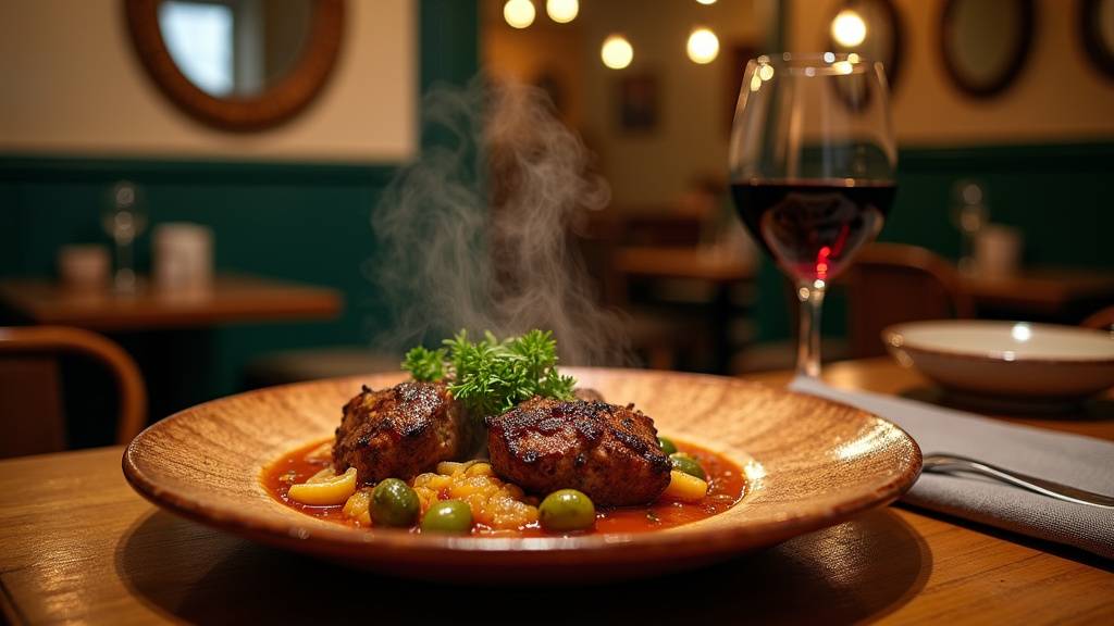 Application mobile affichant une carte des restaurants halal à Paris avec des icônes de localisation.