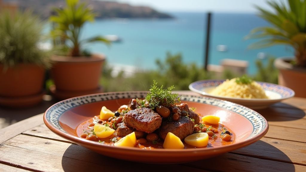 Plat de tajine marocain dans un restaurant halal à Toulon