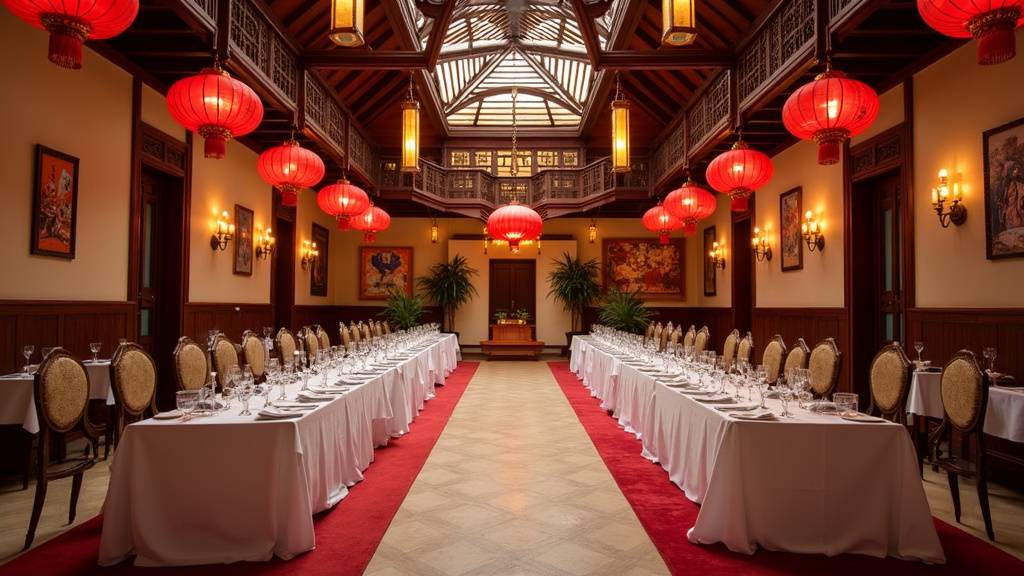 Salle de mariage oriental décorée de façon économique mais élégante à Vénissieux