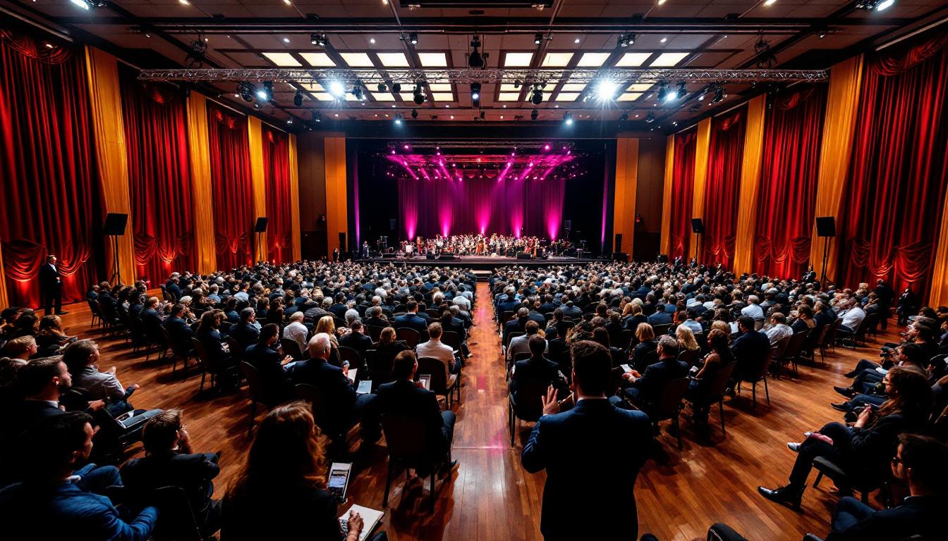 Grande salle de réception décorée pour mariage oriental