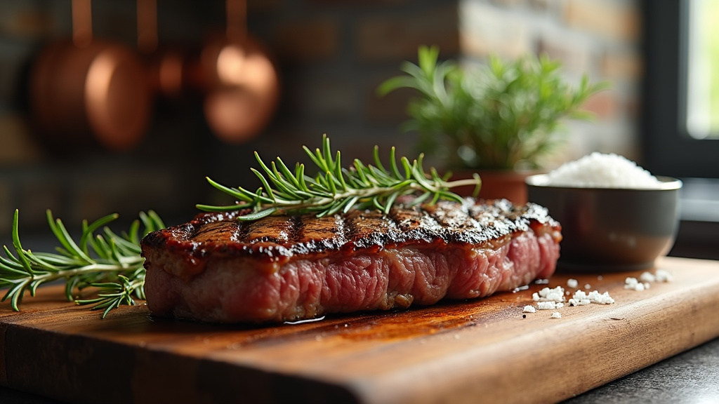 Découpe de steak halal avec étiquette certification