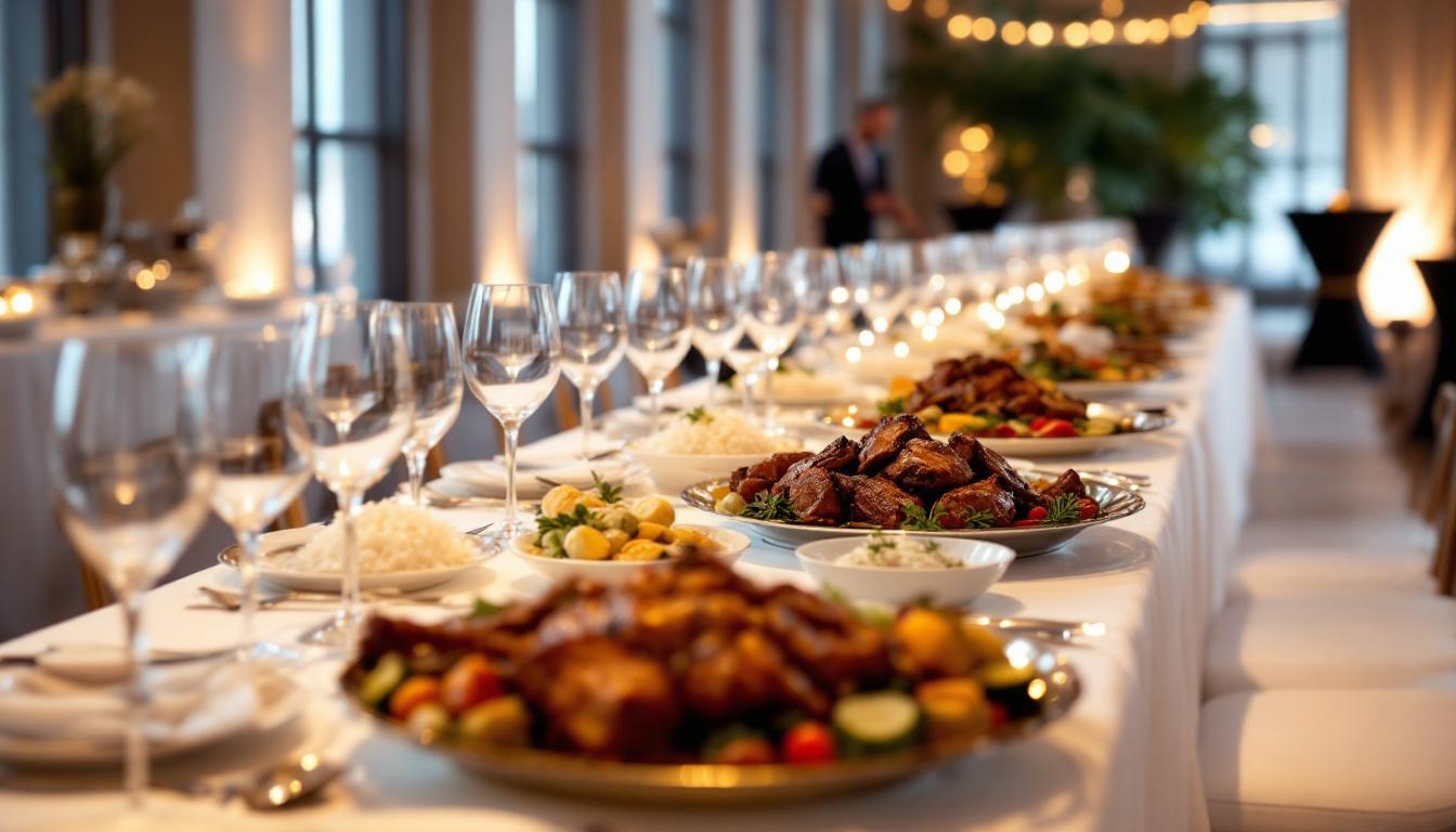 Buffet traiteur halal haut de gamme à Saint-Étienne avec spécialités orientales raffinées