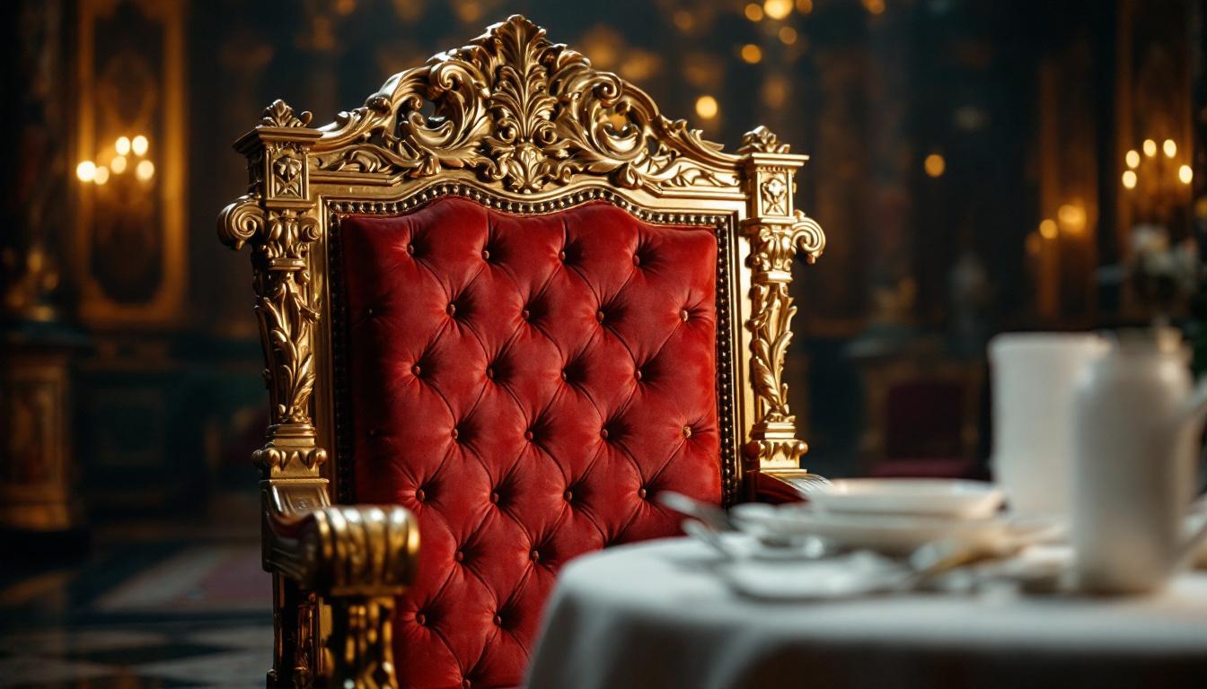 Table dressée avec vaisselle orientale dorée pour mariage à Lyon